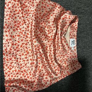 Princess Polly Red and Pink Floral Mini Skirt